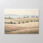 Whispering Harvest, Golden Plains – green vintage canvas wall art print by Aspire Prints