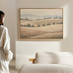 Whispering Harvest, Golden Plains – green vintage canvas wall art print by Aspire Prints