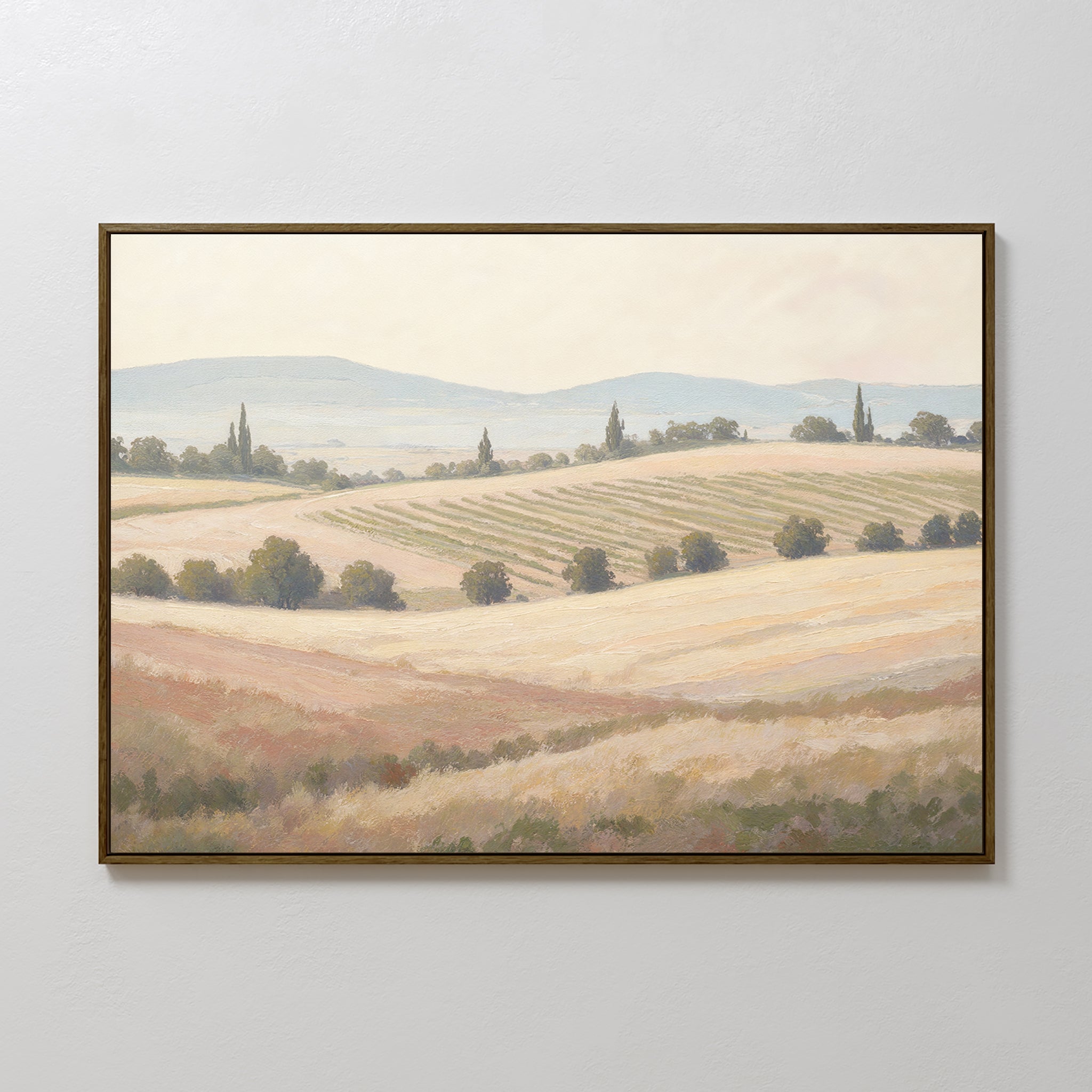 Whispering Harvest, Golden Plains – green vintage canvas wall art print by Aspire Prints
