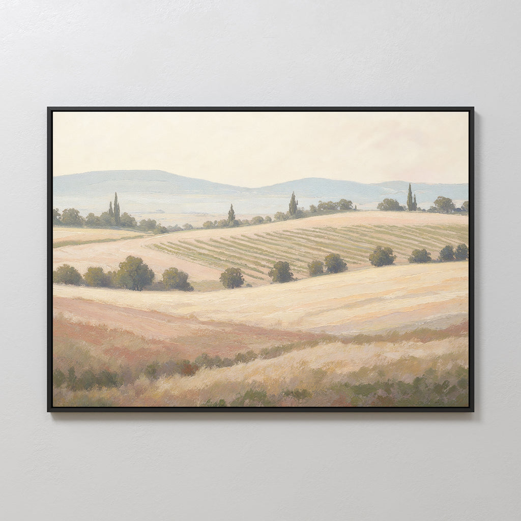 Whispering Harvest, Golden Plains – green vintage canvas wall art print by Aspire Prints