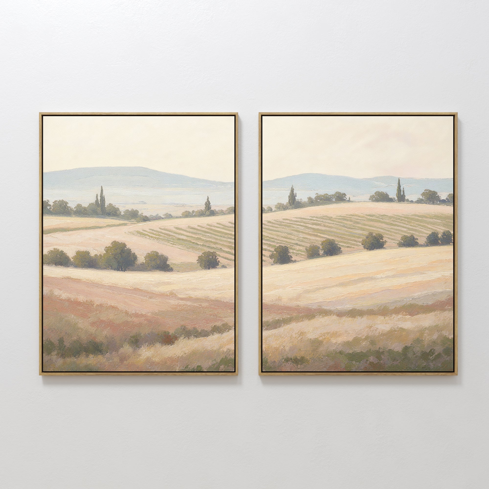 Whispers of the Harvest – Set of 2 Canvas Prints set of 2 – green vintage canvas wall art by Aspire Prints