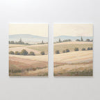 Whispers of the Harvest – Set of 2 Canvas Prints set of 2 – green vintage canvas wall art by Aspire Prints