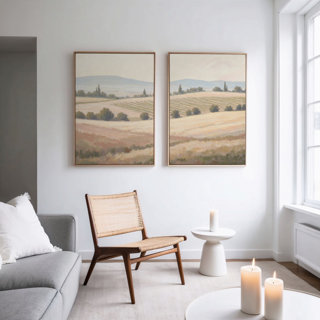 Whispers of the Harvest – Set of 2 Canvas Prints set of 2 – green vintage canvas wall art by Aspire Prints