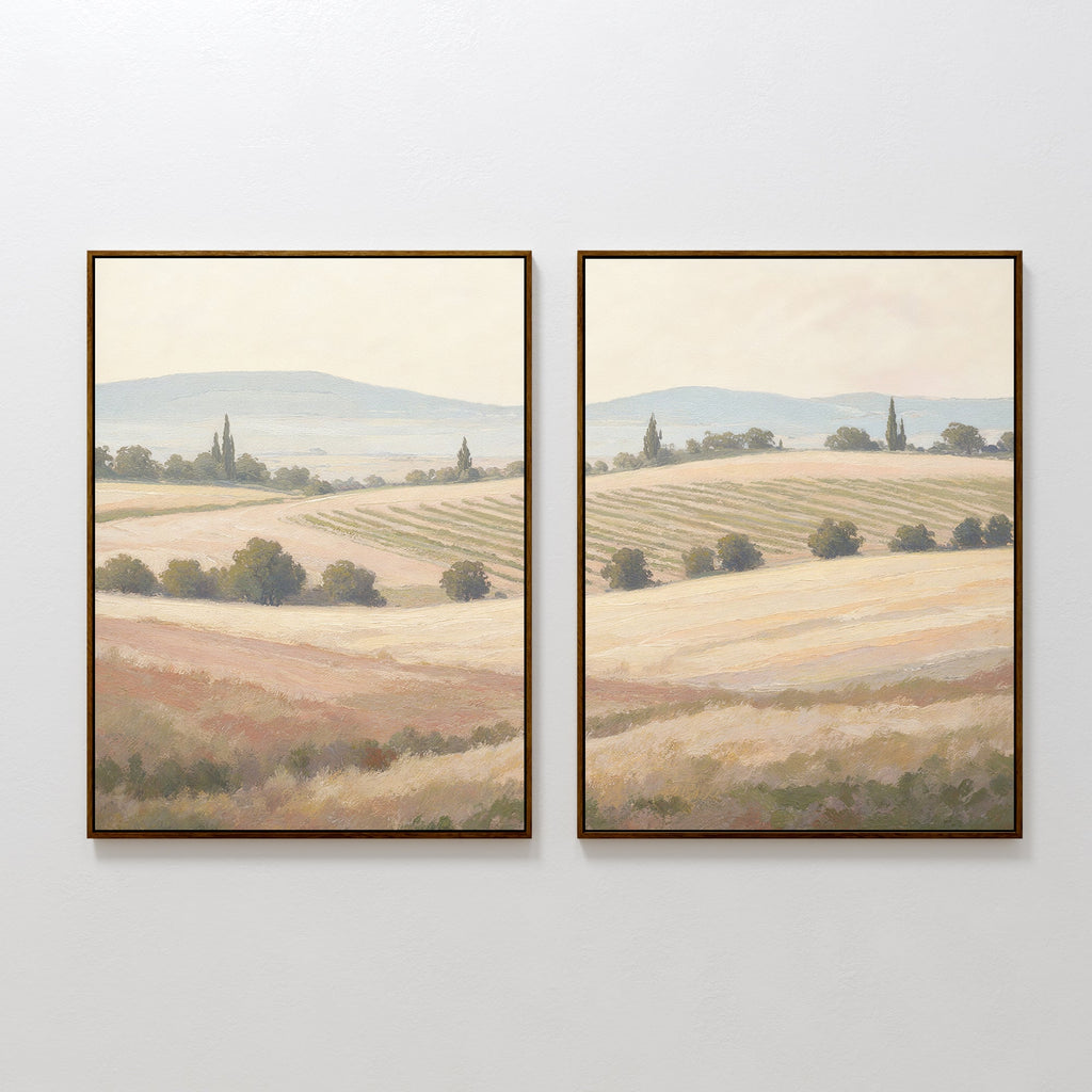Whispers of the Harvest – Set of 2 Canvas Prints set of 2 – green vintage canvas wall art by Aspire Prints