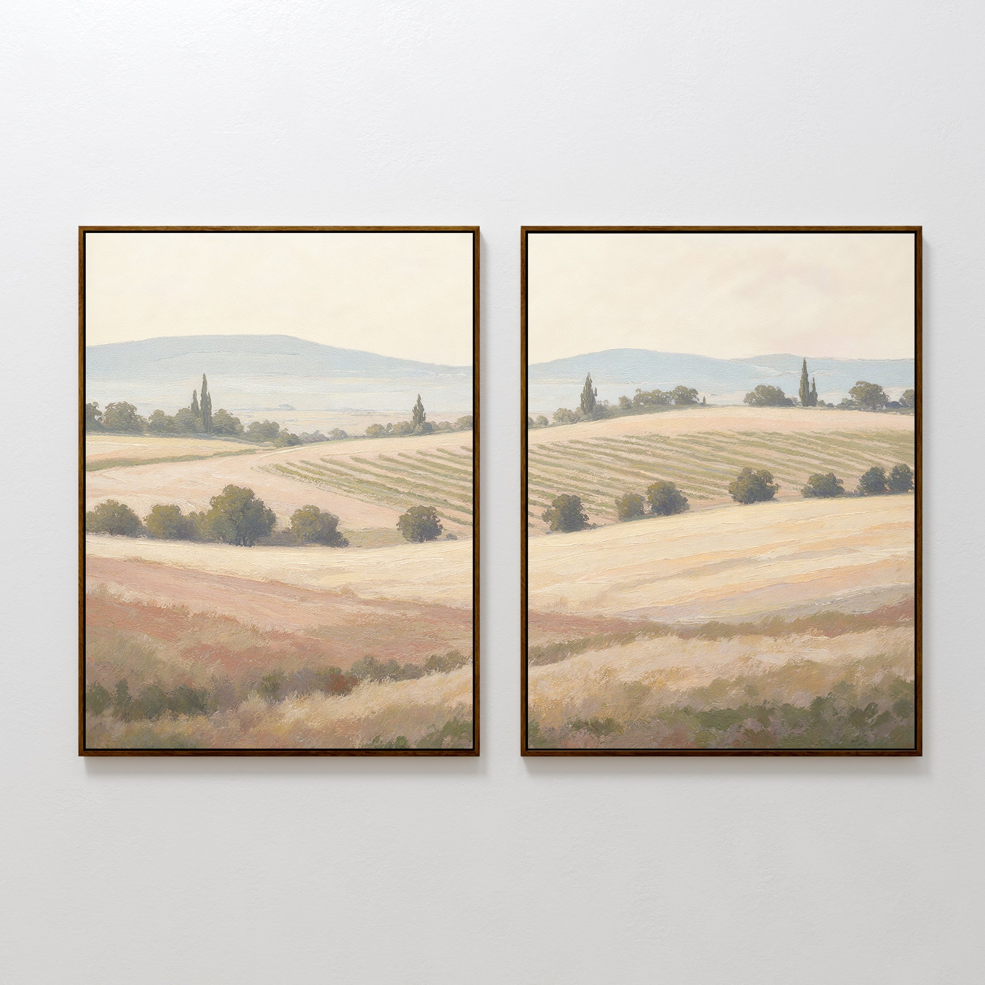 Whispers of the Harvest – Set of 2 Canvas Prints set of 2 – green vintage canvas wall art by Aspire Prints