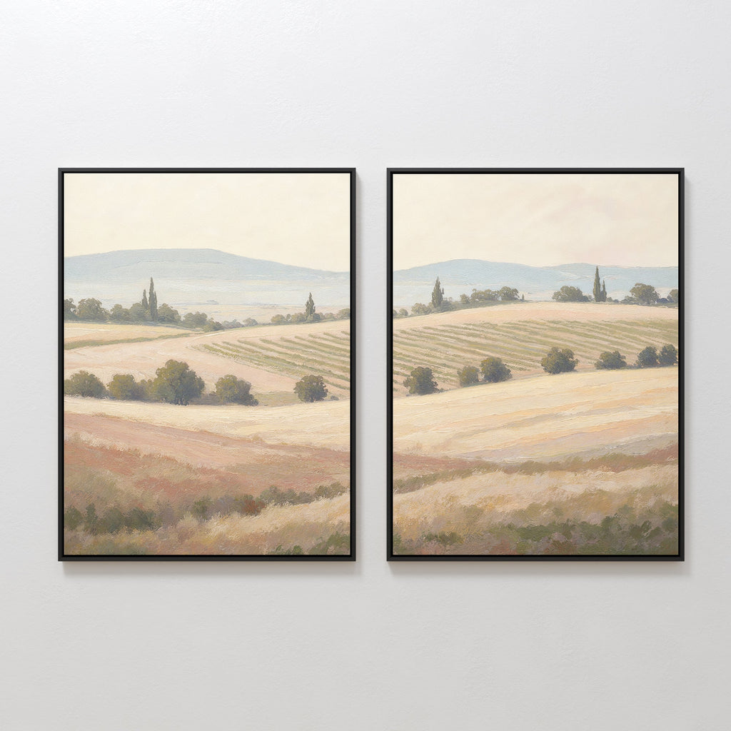 Whispers of the Harvest – Set of 2 Canvas Prints set of 2 – green vintage canvas wall art by Aspire Prints