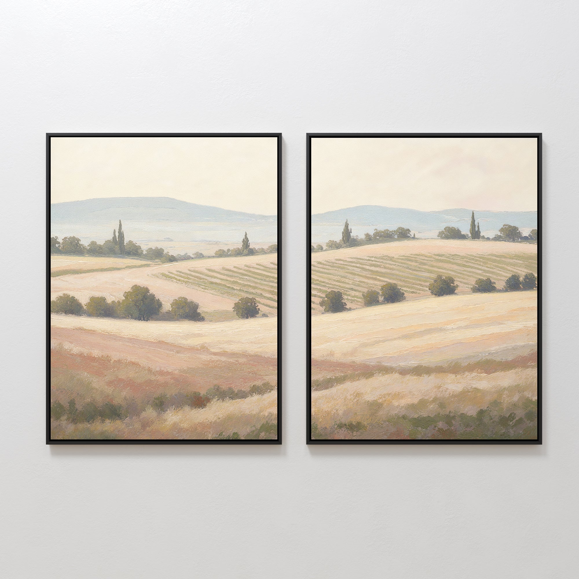 Whispers of the Harvest – Set of 2 Canvas Prints set of 2 – green vintage canvas wall art by Aspire Prints