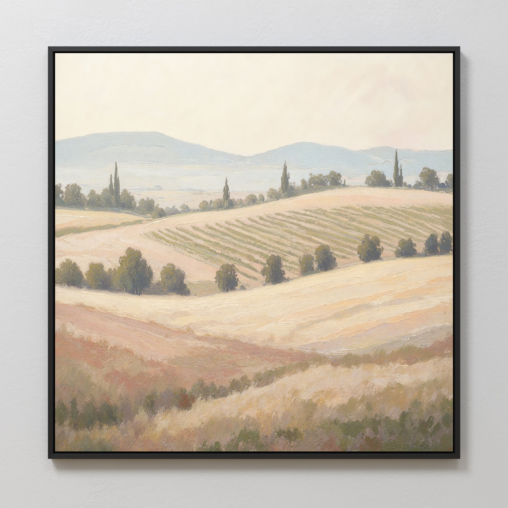 Amber Harvest Hush – green vintage canvas wall art print by Aspire Prints