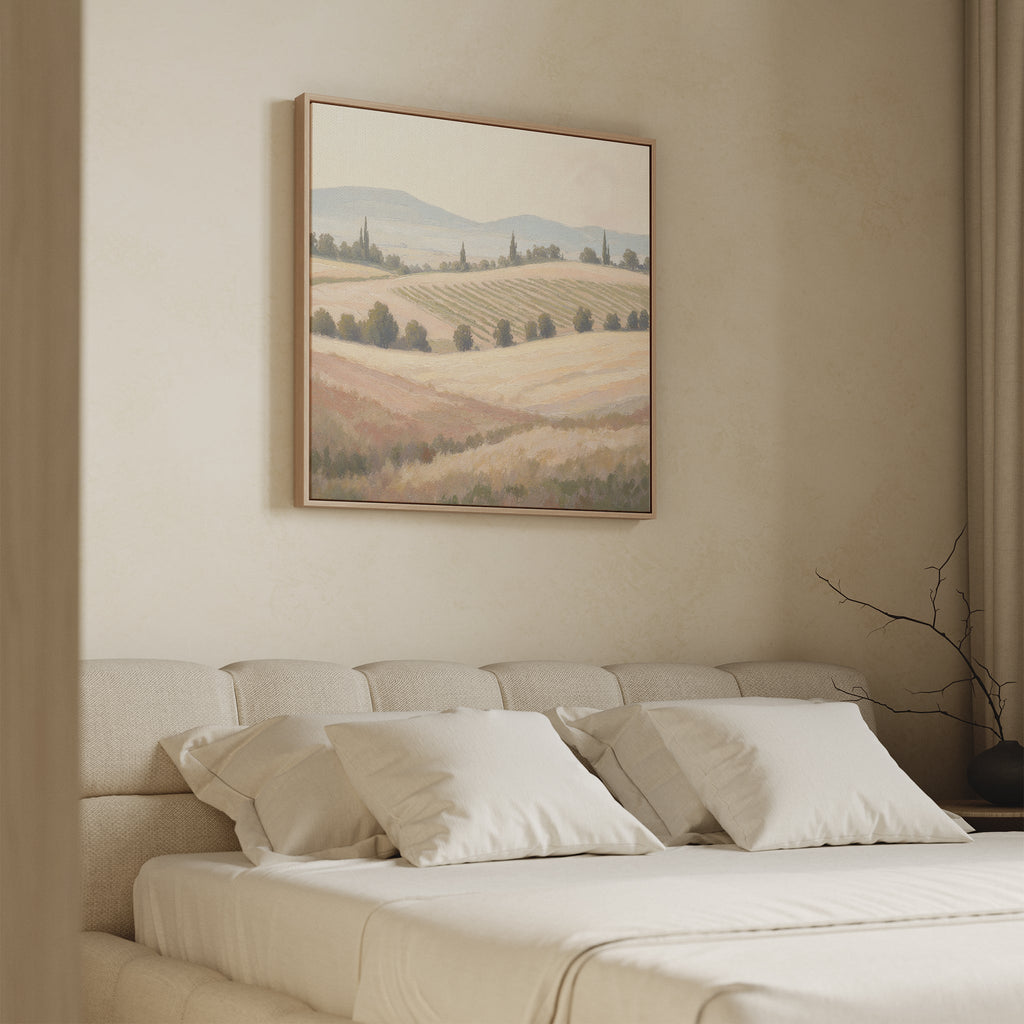 Amber Harvest Hush – green vintage canvas wall art print by Aspire Prints