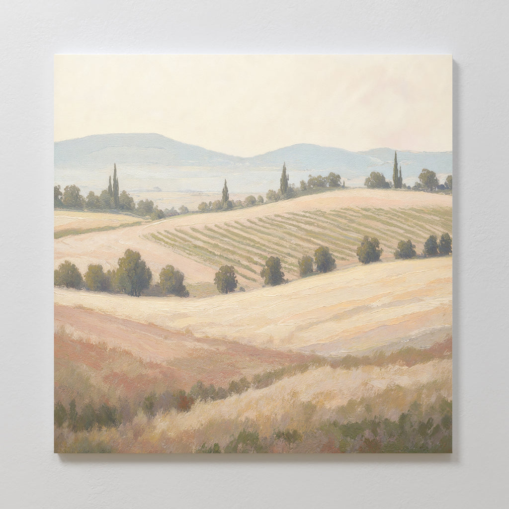 Amber Harvest Hush – green vintage canvas wall art print by Aspire Prints