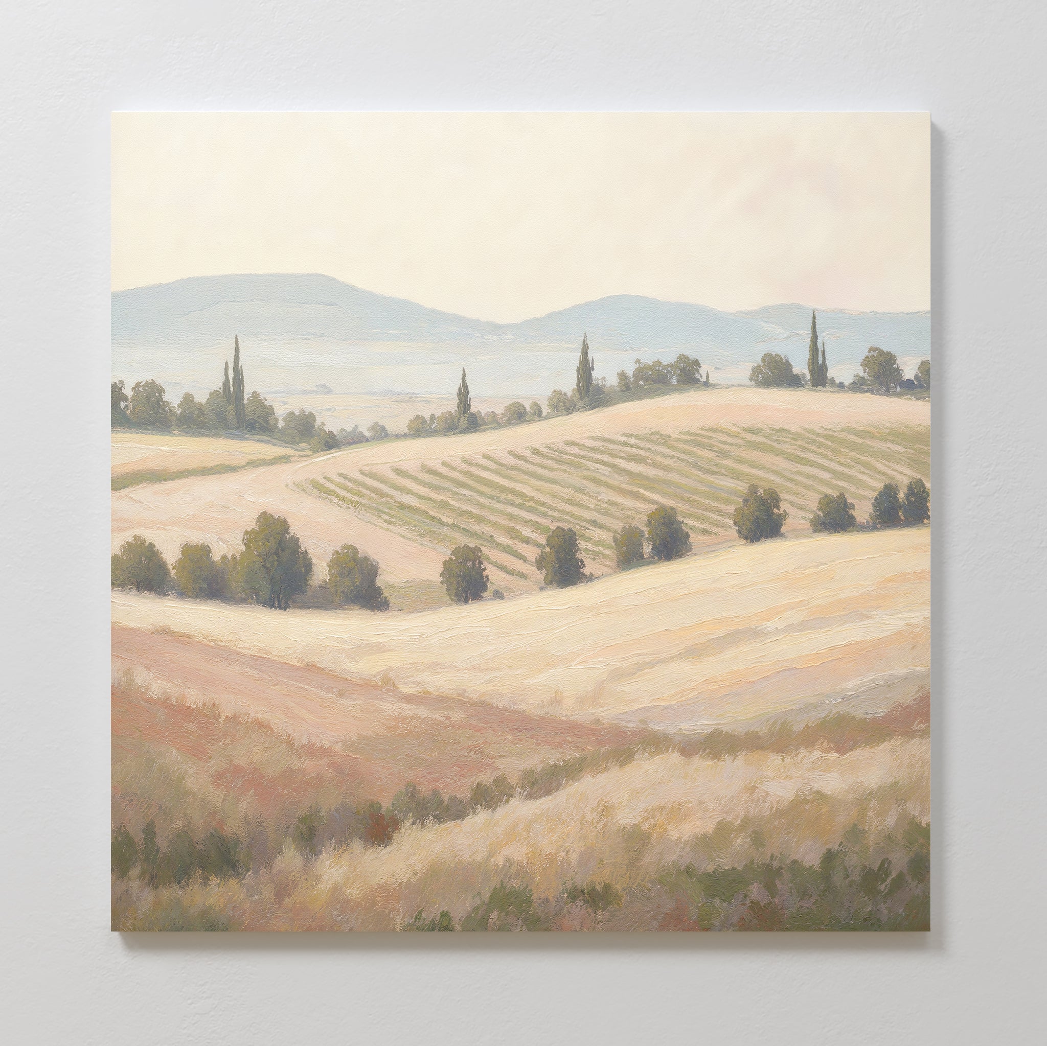 Amber Harvest Hush – green vintage canvas wall art print by Aspire Prints