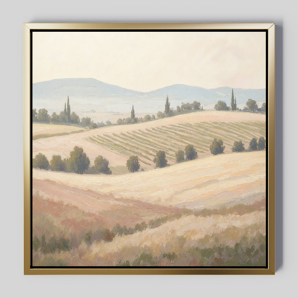 Amber Harvest Hush – green vintage canvas wall art print by Aspire Prints