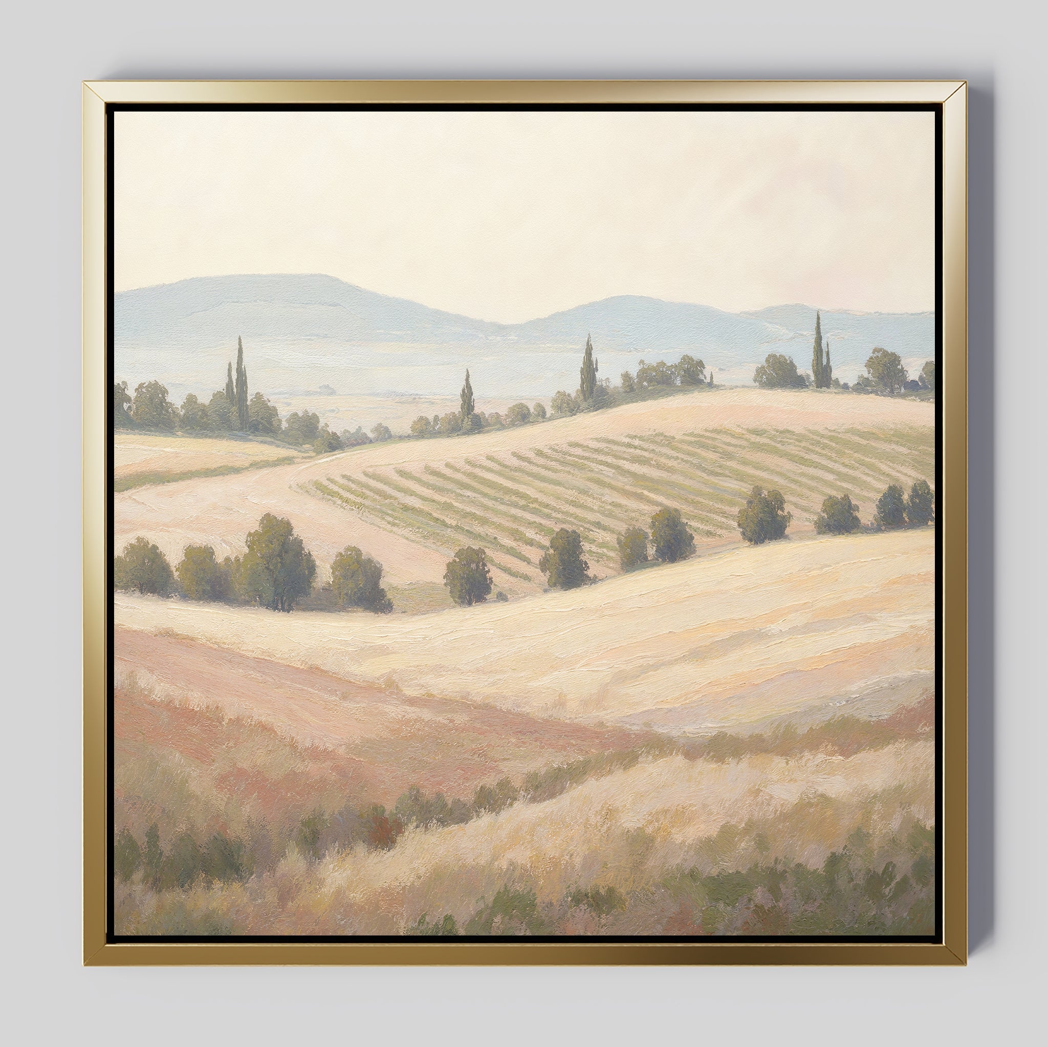 Amber Harvest Hush – green vintage canvas wall art print by Aspire Prints