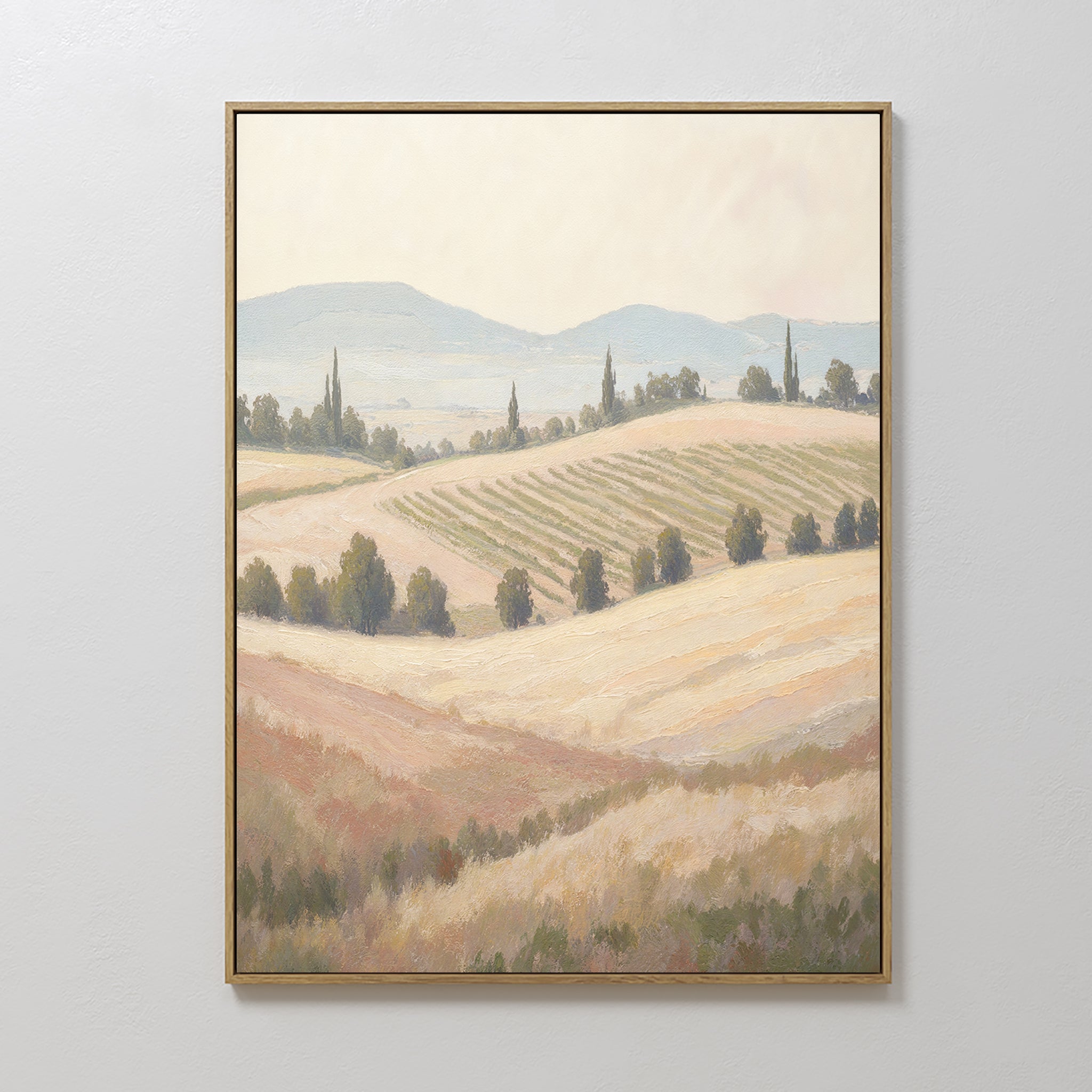 Whispering Harvest at Golden Light – green vintage canvas wall art print by Aspire Prints