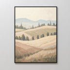 Whispering Harvest at Golden Light – green vintage canvas wall art print by Aspire Prints