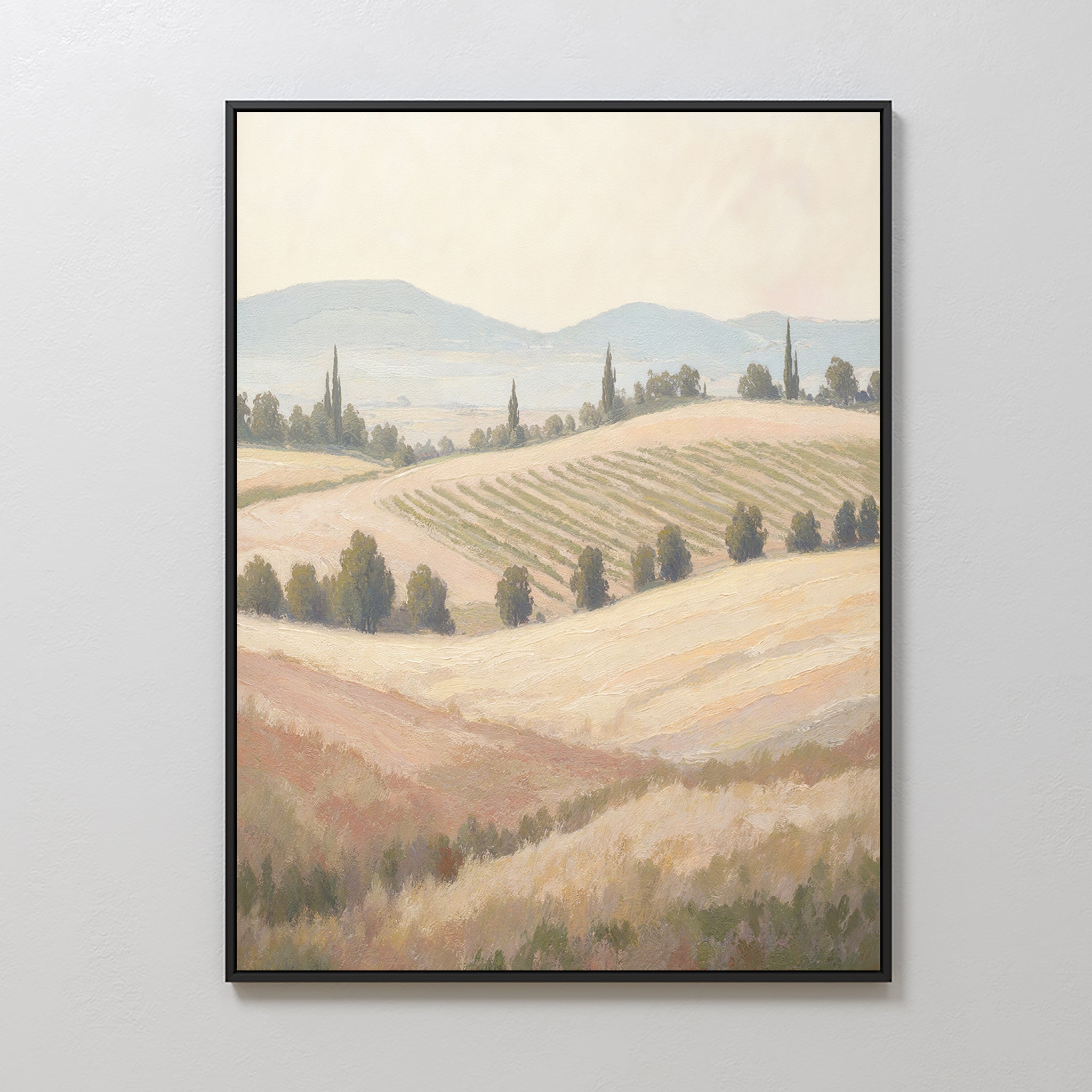 Whispering Harvest at Golden Light – green vintage canvas wall art print by Aspire Prints