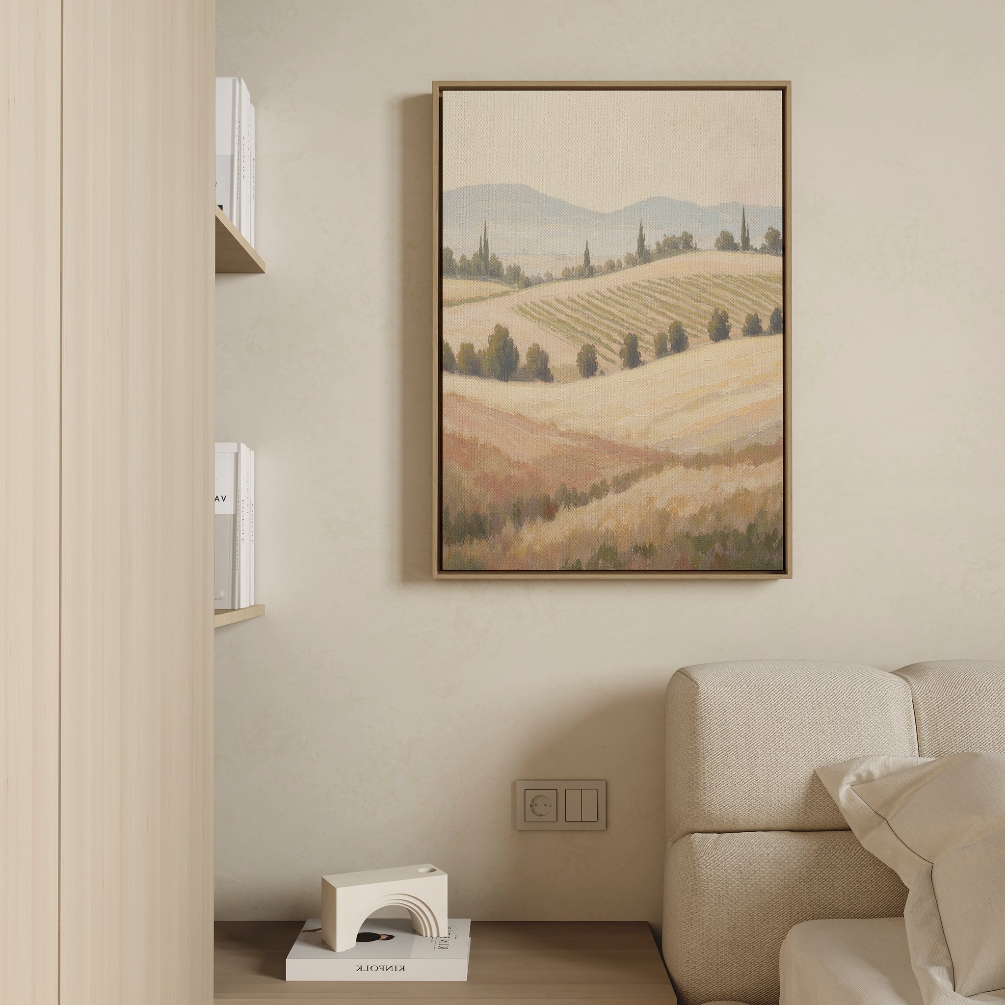 Whispering Harvest at Golden Light – green vintage canvas wall art print by Aspire Prints