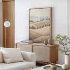 Whispering Harvest at Golden Light – green vintage canvas wall art print by Aspire Prints