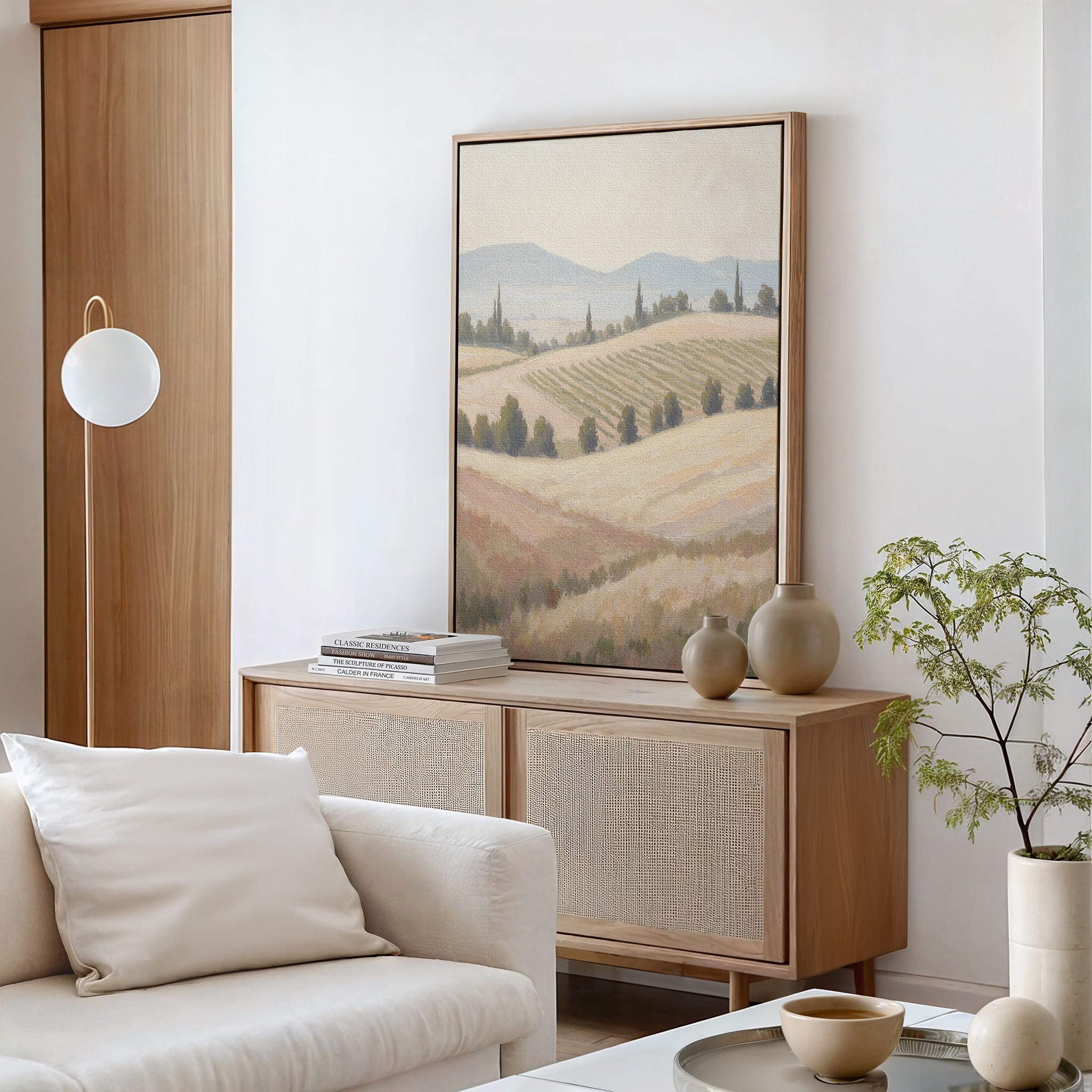 Whispering Harvest at Golden Light – green vintage canvas wall art print by Aspire Prints