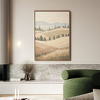 Whispering Harvest at Golden Light – green vintage canvas wall art print by Aspire Prints