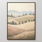 Whispering Harvest at Golden Light – green vintage canvas wall art print by Aspire Prints