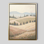 Whispering Harvest at Golden Light – green vintage canvas wall art print by Aspire Prints