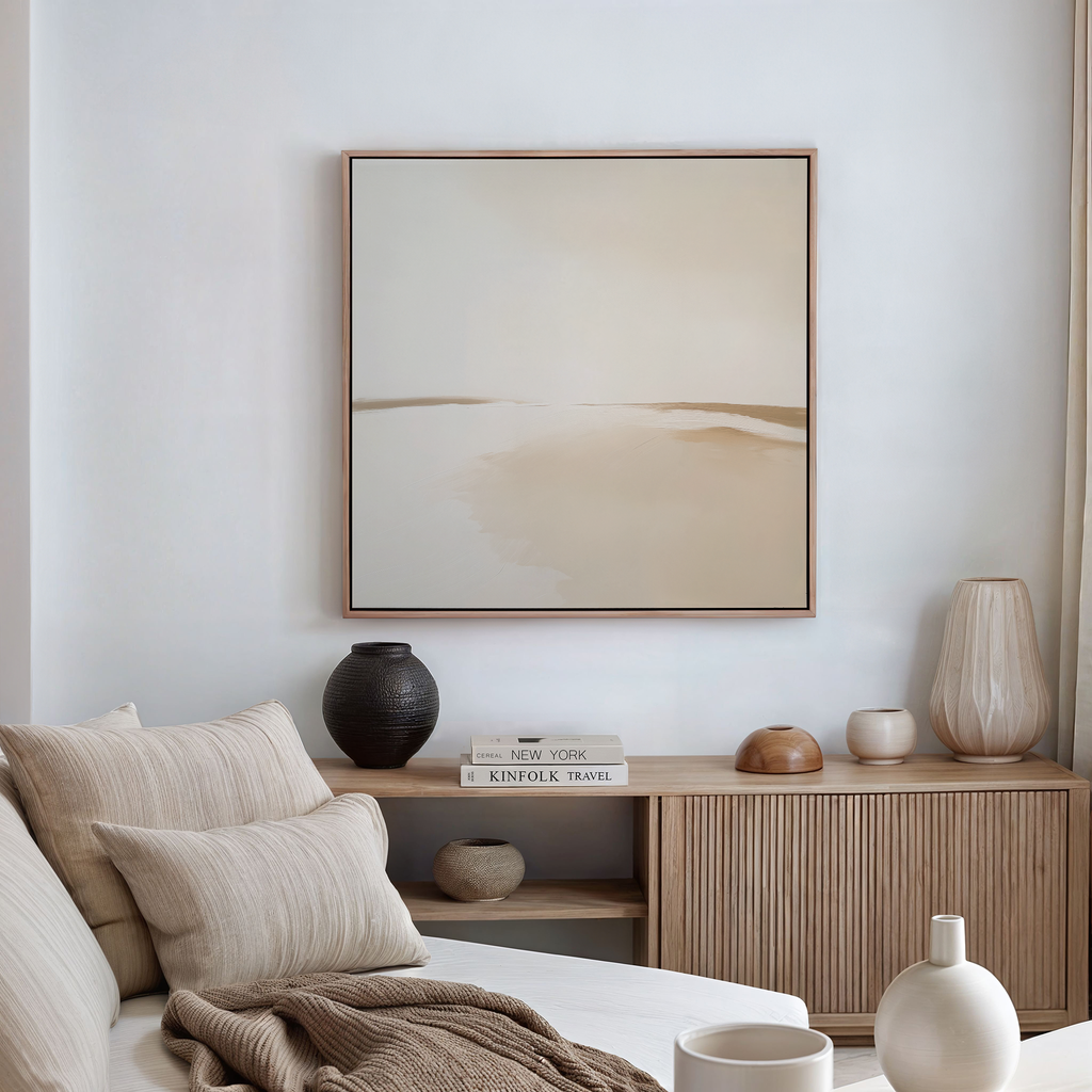 Whispering Sands at First Light Canvas Print – beige and white desert canvas wall art print by Aspire Prints