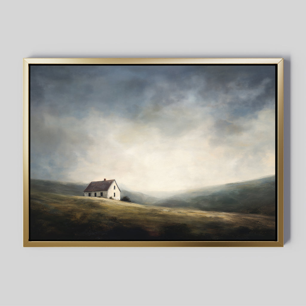 Whispers of the Lone Croft – green vintage canvas wall art print by Aspire Prints