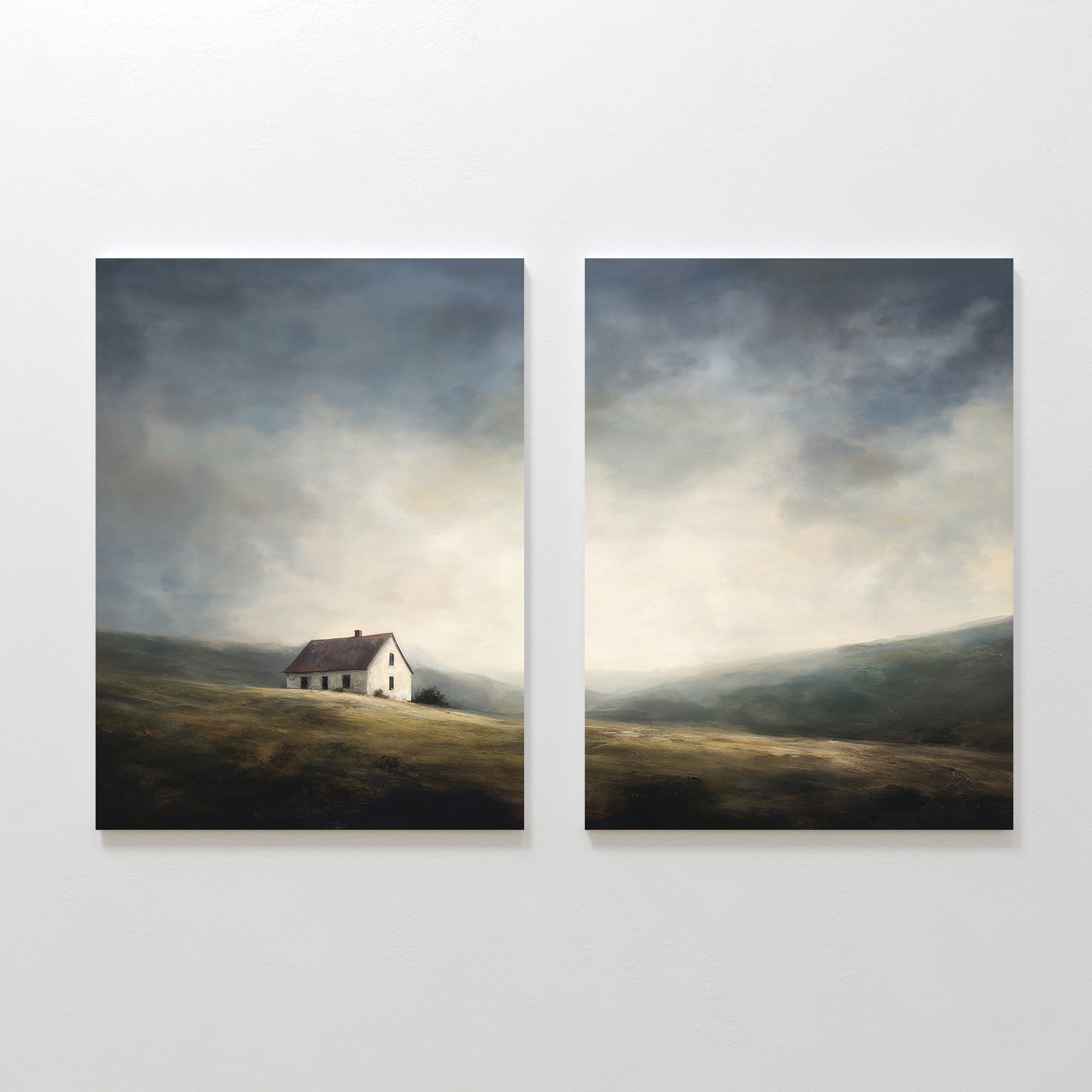 Whispers of the Moor – Set of 2 Canvas Prints set of 2 – green vintage canvas wall art by Aspire Prints