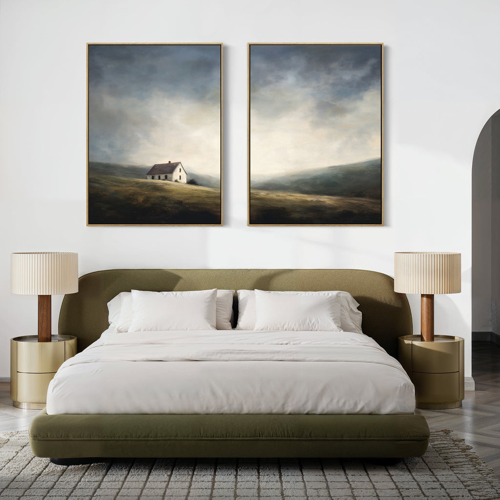 Whispers of the Moor – Set of 2 Canvas Prints set of 2 – green vintage canvas wall art by Aspire Prints
