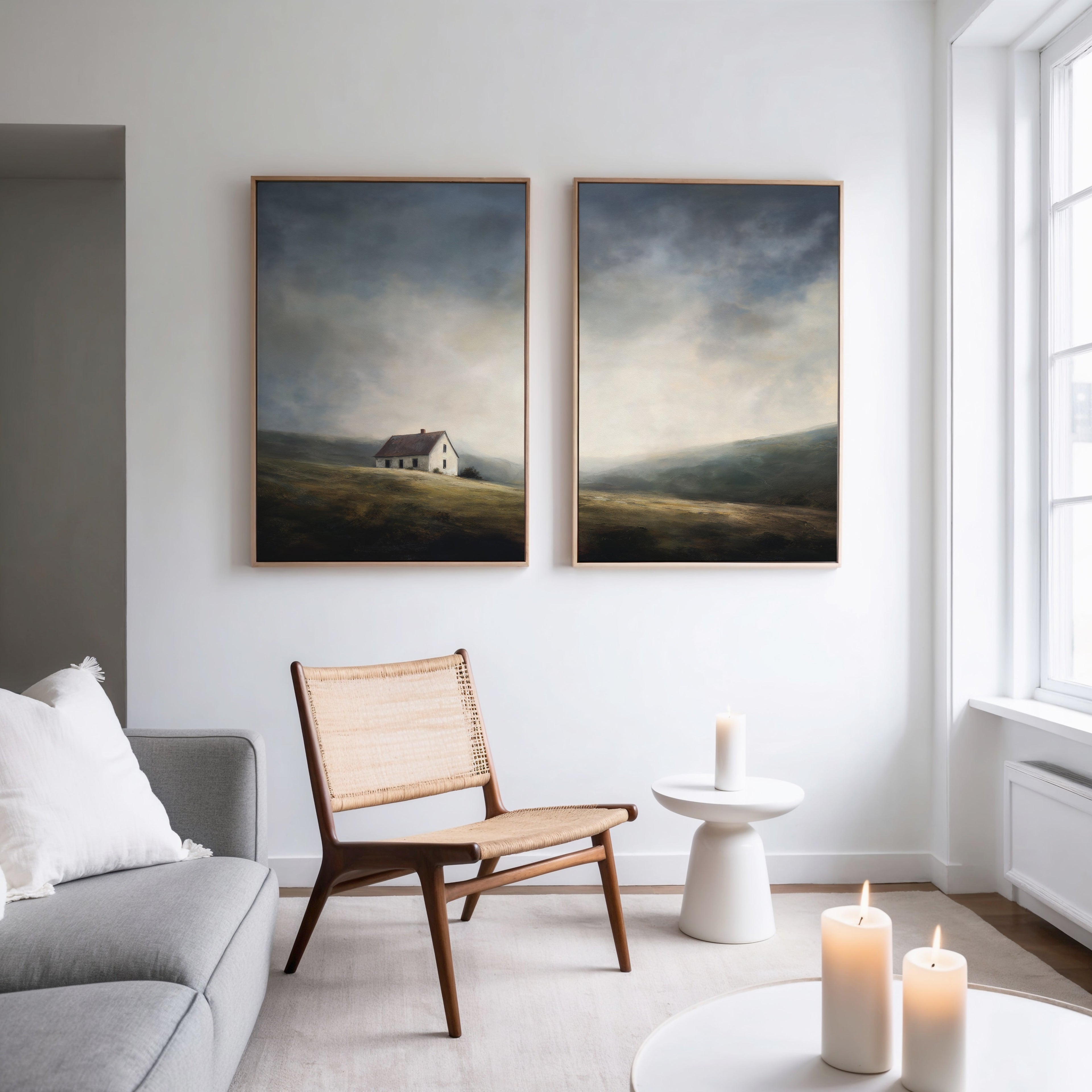 Whispers of the Moor – Set of 2 Canvas Prints set of 2 – green vintage canvas wall art by Aspire Prints