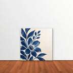 Indigo Bloom Canvas Art - Square – Stretched Canvas Only in room setting