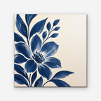 Indigo Bloom Canvas Art - Square – Stretched Canvas Only on white background