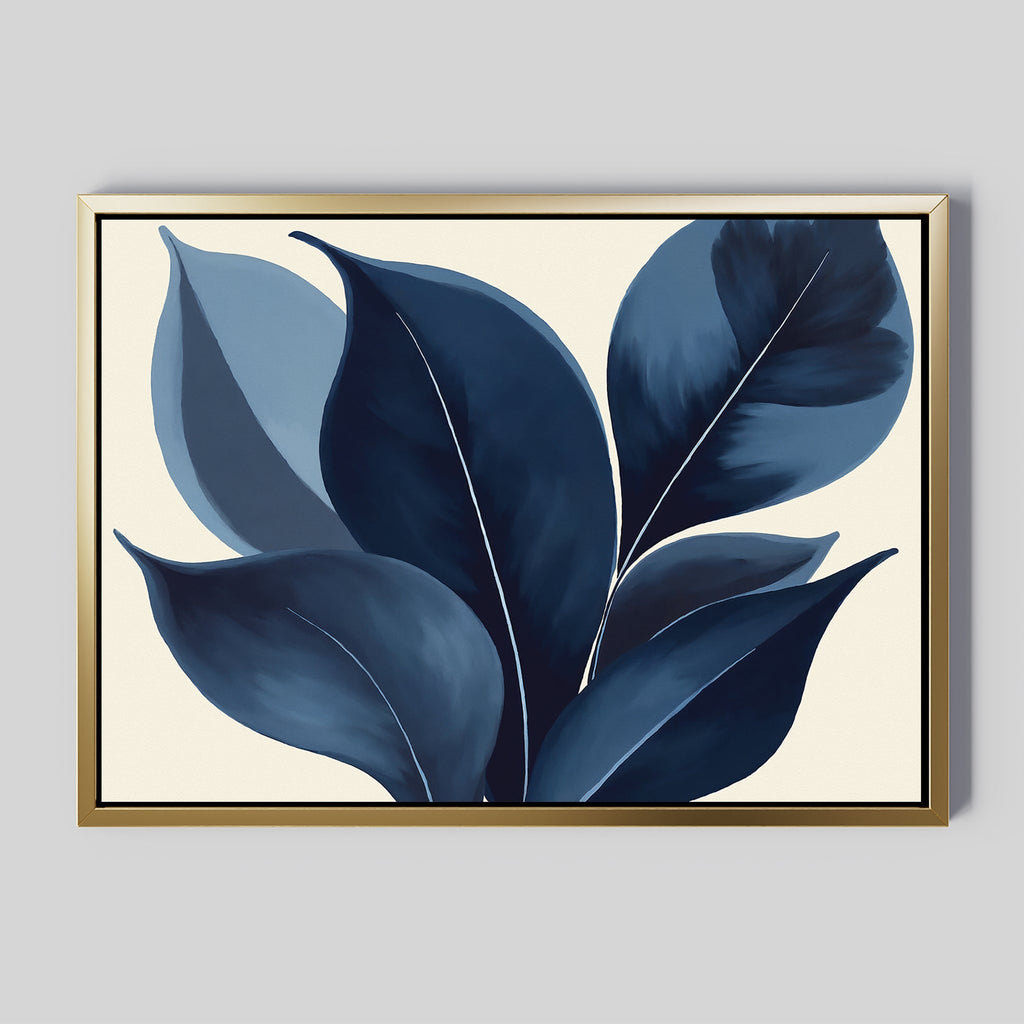 Moonlit Flora – blue botanical canvas wall art print by Aspire Prints