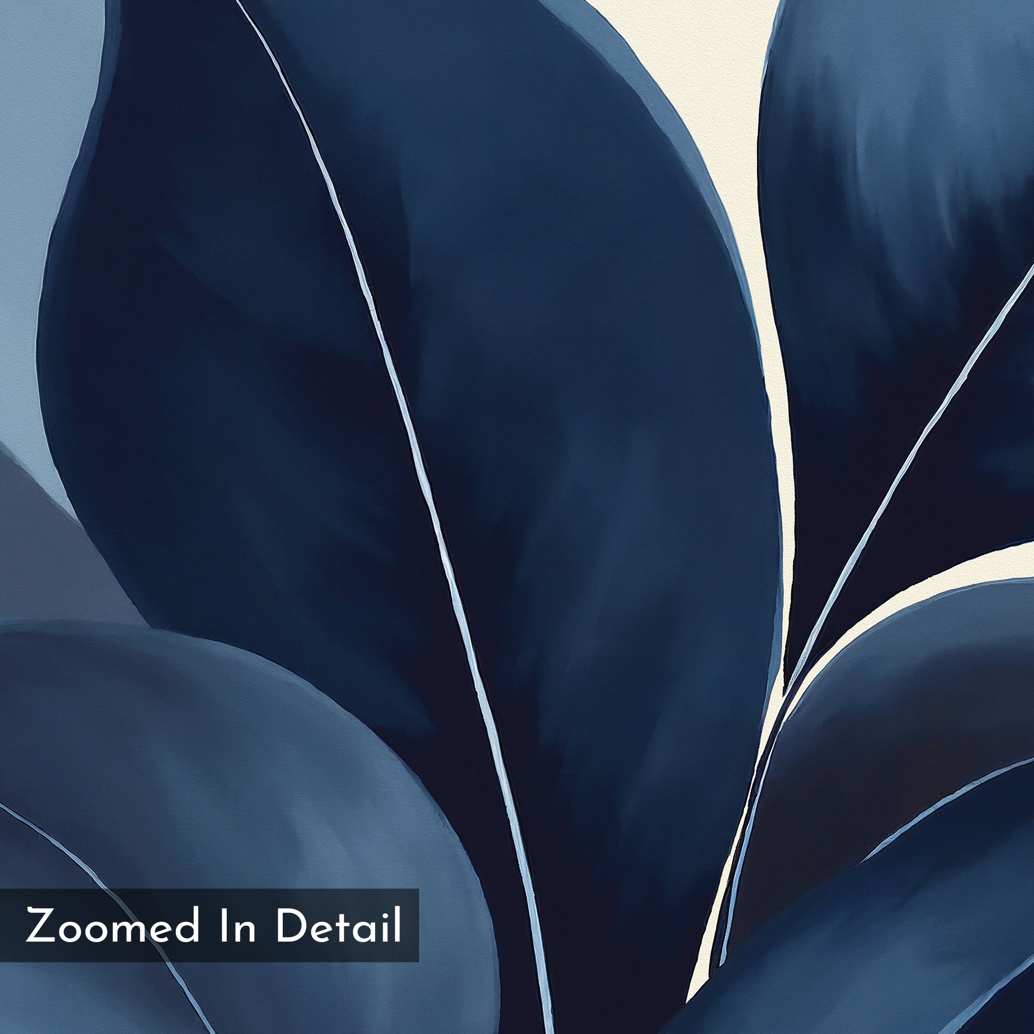 Moonlit Flora – blue botanical canvas wall art print by Aspire Prints