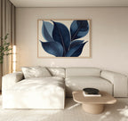 Moonlit Flora – blue botanical canvas wall art print by Aspire Prints