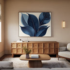 Moonlit Flora – blue botanical canvas wall art print by Aspire Prints