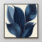 Midnight Botanica – blue botanical canvas wall art print by Aspire Prints