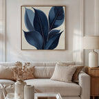 Midnight Botanica – blue botanical canvas wall art print by Aspire Prints
