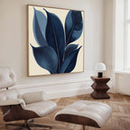 Midnight Botanica – blue botanical canvas wall art print by Aspire Prints