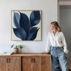 Midnight Botanica – blue botanical canvas wall art print by Aspire Prints