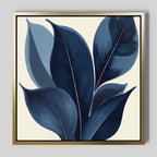 Midnight Botanica – blue botanical canvas wall art print by Aspire Prints