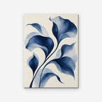 Indigo Watercolor Leaves Canvas Art - Vertical – Stretched Canvas Only on white background