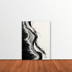 Ink Shoreline Canvas Art - Vertical – Stretched Canvas Only in room setting