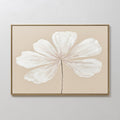 Whisper of Petals – beige and white botanical canvas wall art print by Aspire Prints