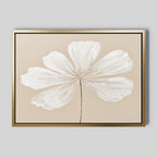 Whisper of Petals – beige and white botanical canvas wall art print by Aspire Prints