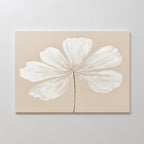 Whisper of Petals – beige and white botanical canvas wall art print by Aspire Prints