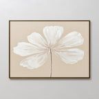 Whisper of Petals – beige and white botanical canvas wall art print by Aspire Prints