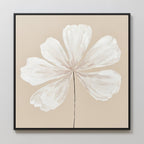 Whisper of Petals – beige and white botanical canvas wall art print by Aspire Prints