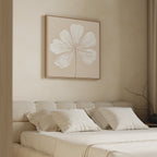 Whisper of Petals – beige and white botanical canvas wall art print by Aspire Prints